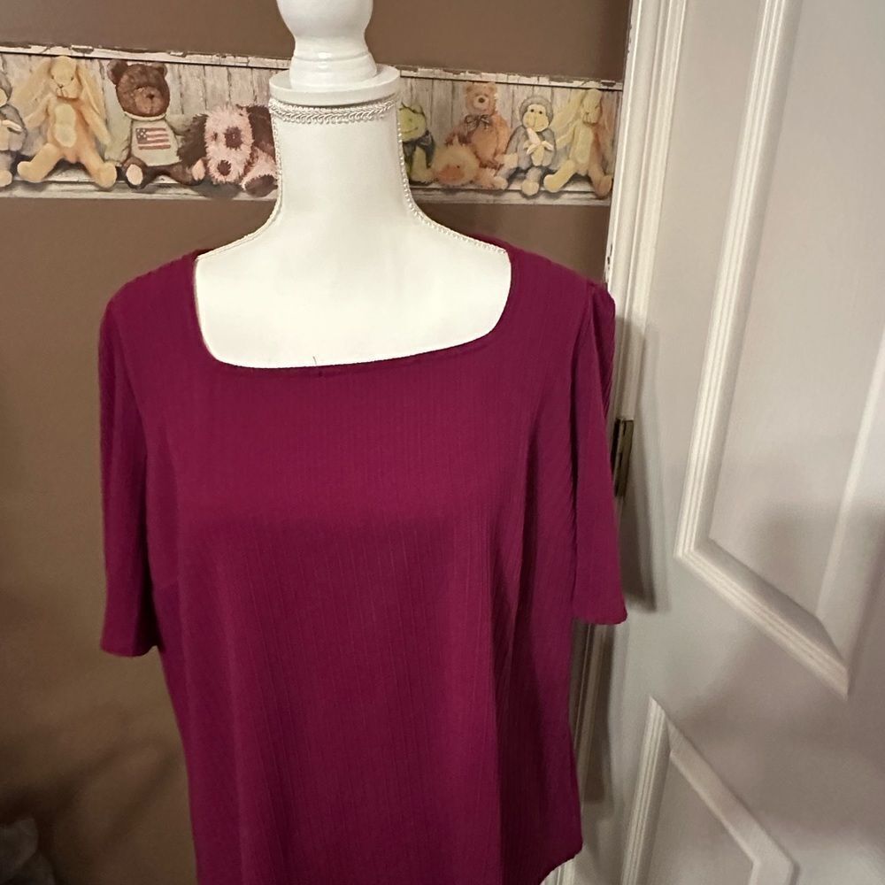 Liz Claiborne  Square Neck Top - Purple NWOT